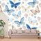Blue Butterfly White Wallpaper