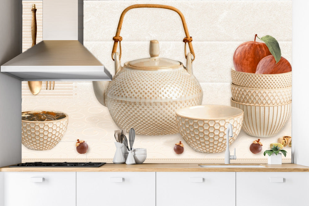 Beautiful Kitchen Tiles Pattern Customised Wallpaper
