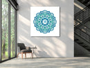 Om In Green Mandala Art Self Adhesive Sticker Poster