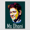 M S Dhoni Wall Art