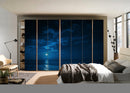 Moon In Ocean Painting Self Adhesive Sticker For Wardrobe