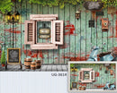 Window Illustration Cafe Wallpaper