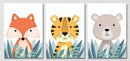 Cute Animals Wall Art 1, Set Of 3