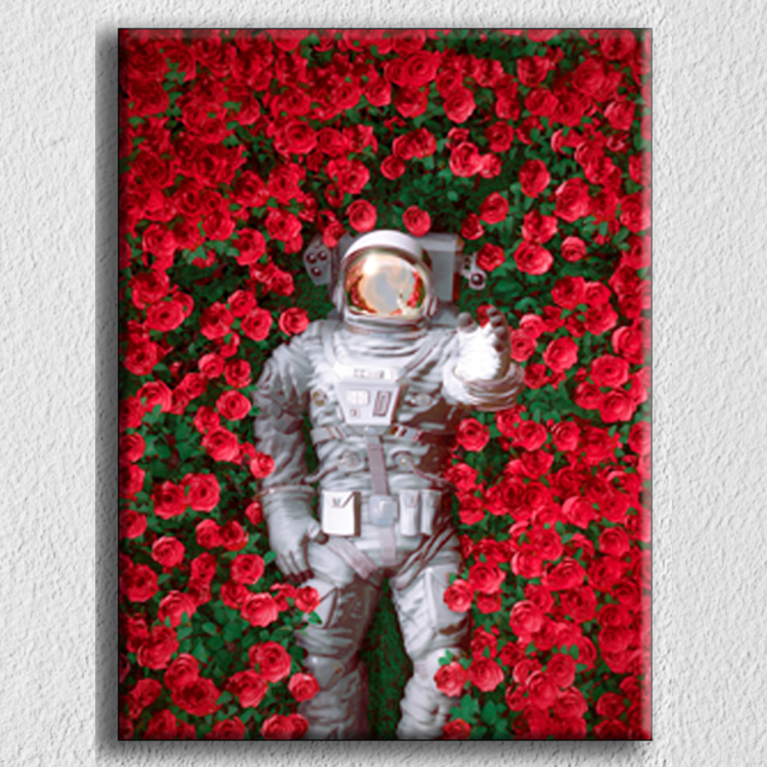 Astronaut And Roses Art