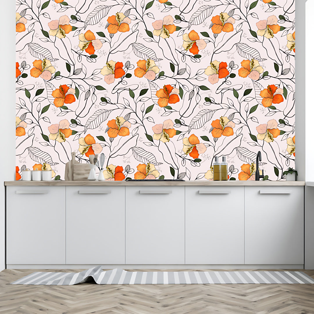 Botanical Motifs Seamless Wallpaper