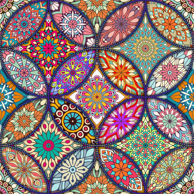 Multi Circle Mandala Art Self Adhesive Sticker For Table