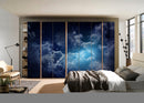 Stars In Clouds Painting Self Adhesive Sticker For Wardrobe