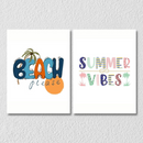 Beach Please And Summer Vibes Wall Art, Set Of 2