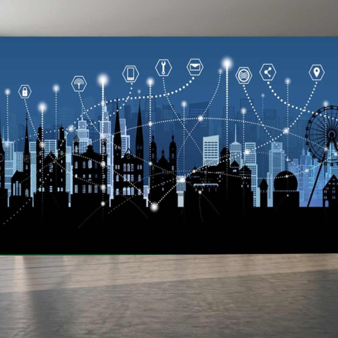 Black City Blue Wallpaper