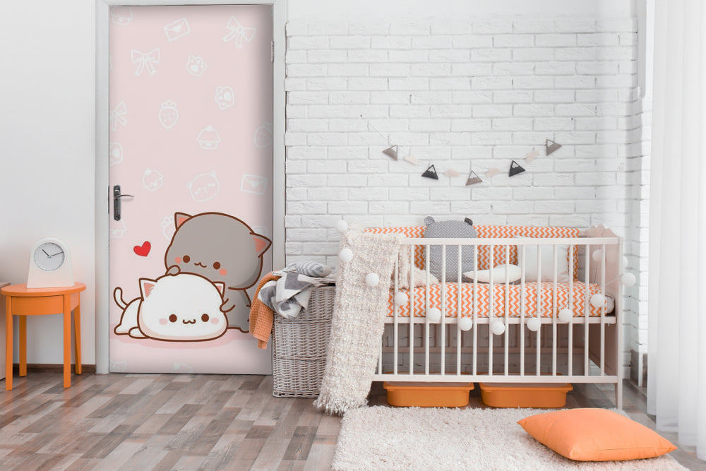 Cute Love Anime Art Self Adhesive Sticker For Door