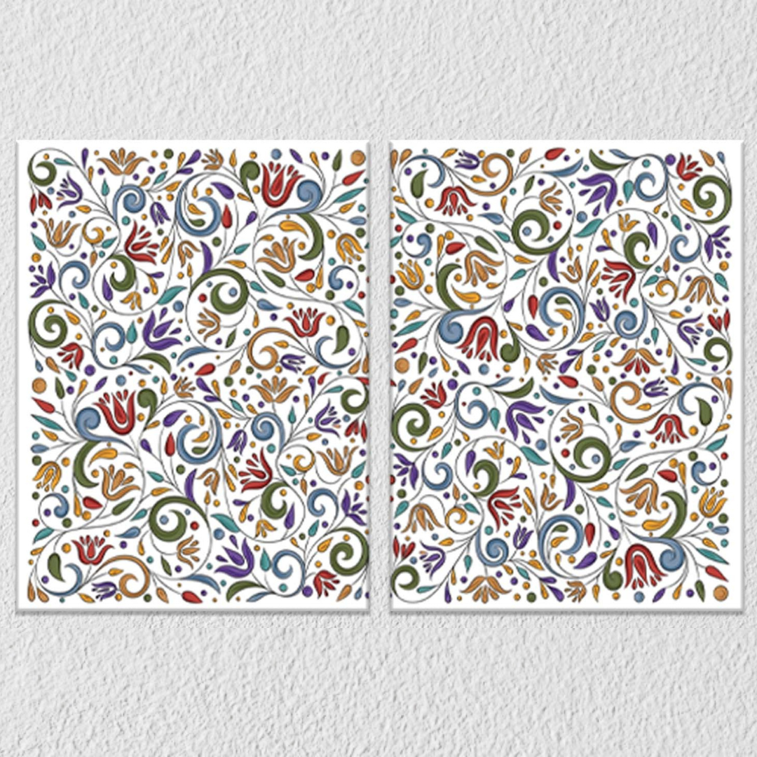 Floral Colors Canvas Art, Set Of 2