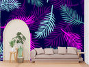 Neon Bright Leaves Customized Wallpaper
