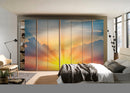 Sun Rays Painting Self Adhesive Sticker For Wardrobe