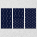 Blue White Indian Pattern Art, Set Of 3
