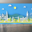 Yellow City Blue Wallpaper