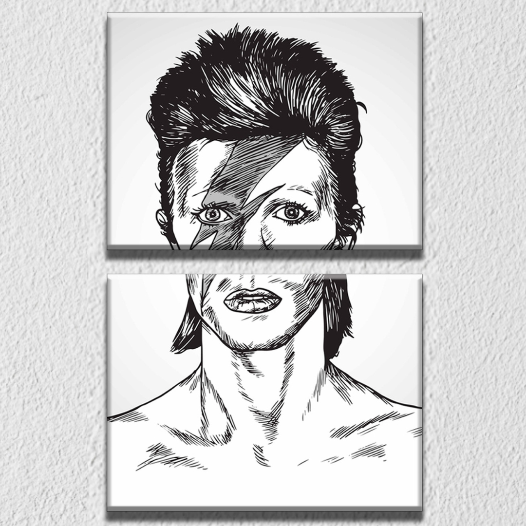 Black And White David Bowie Wall Art, Set Of 2