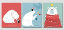 Cute Christmas Bear Art, Set Of 3