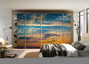 Sun In Clouds Painting Self Adhesive Sticker For Wardrobe