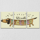 Dog Lets Walk Together Wall Art, Set Of 3