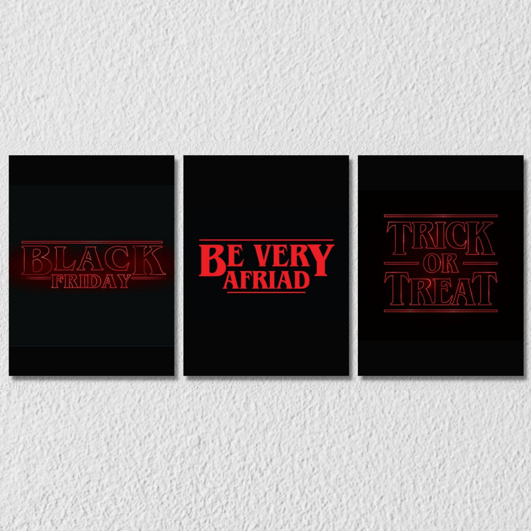 Stranger Things Wall Art, Set Of 3