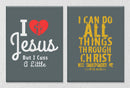 I Love Jesus Wall Art, Set Of 2