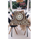 Brown White Mandala Art Self Adhesive Sticker For Table