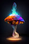 Colourful Mushroom Art Self Adhesive Sticker For Wardrobe