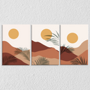 Sunset And Leaves, Set Of 3