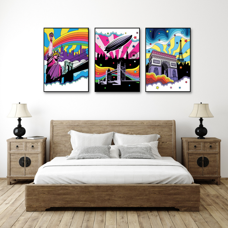 Psychedelic Wall Art , Set Of 3