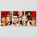 Cartoon Famous Footballers, Set Of 3