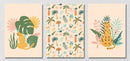Tiger And The Leaves Art, Set Of 3