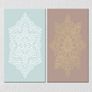 Blue Violet Mandala Art, Set Of 2