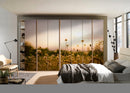 Sunflower Farm Painting Self Adhesive Sticker For Wardrobe