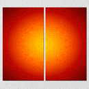 Yellow To Red Shaded Mandala Art, Set Of 2