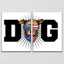 DOG Typography Wall Art, Set Of 2