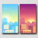 Sunset And Sunrise Wall Art 7, Set Of 2