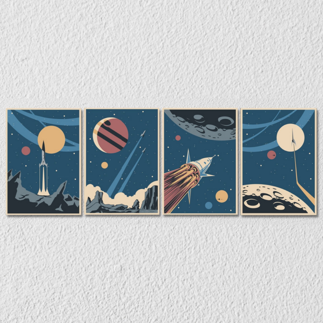 Space Wall Art, Set Of 4