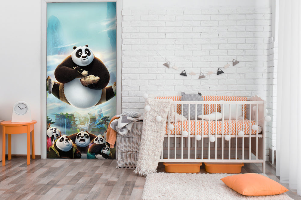 Hanging Panda Anime Self Adhesive Sticker For Door