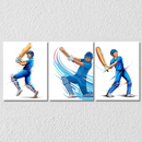 Cricket Batsman Wall Art, Set Of 3