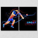 Cricket Batsman Wall Art, Set Of 2