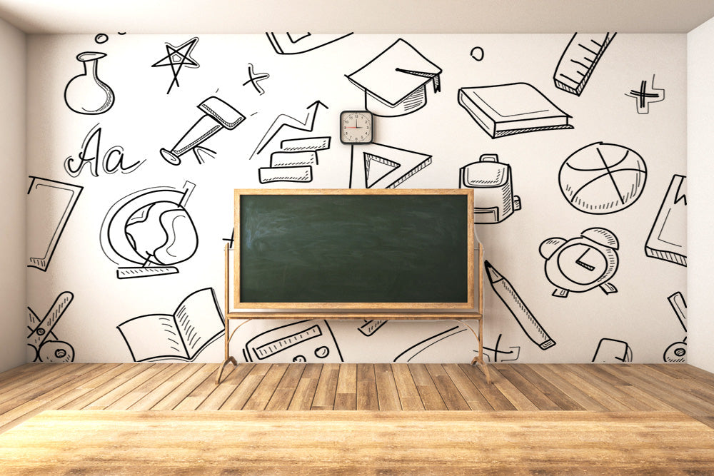 Simple School Doodles Wallpaper