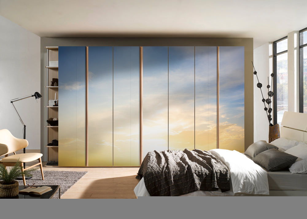 Cloudy Sky Painting Self Adhesive Sticker For Wardrobe
