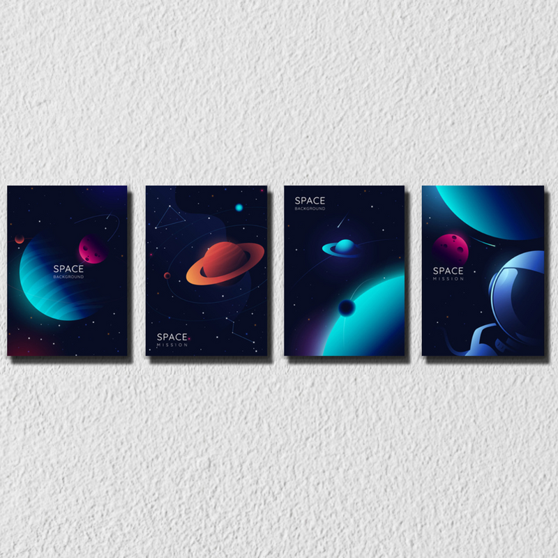 Space Wall Art, Set Of 4