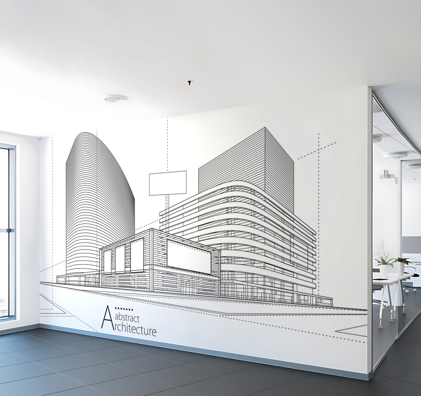 Abstract Line Drawing Architecture Wallpaper