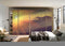 Sun Rays From Mountain Painting Self Adhesive Sticker For Wardrobe