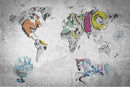 Wonderful World Map Kids Wallpaper