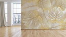 Golden Plant Leaves Tropical Wallpaper