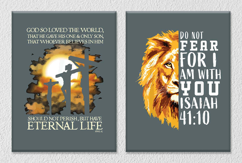 Jesus And Lion Wall Art, Set Of 2