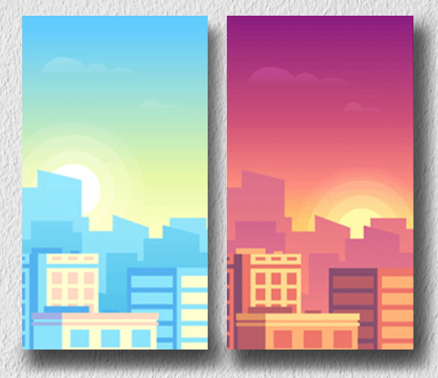 Sunset And Sunrise Wall Art 7, Set Of 2