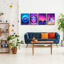 Multicolour Abstract Wall Art, Set Of 4